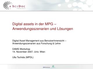 Digital assets in der MPG – Anwendungsszenarien und Lösungen