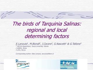 The birds of Tarquinia Salinas: regional and local determining factors
