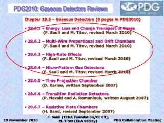 PDG2010: Gaseous Detectors Reviews