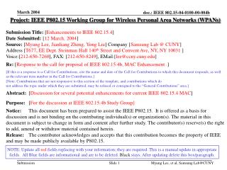 Project: IEEE P802.15 Working Group for Wireless Personal Area Networks (WPANs)