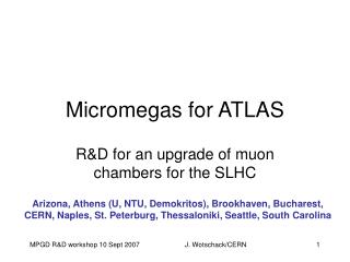 Micromegas for ATLAS