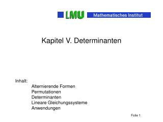 Kapitel V. Determinanten