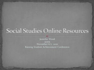 Social Studies Online Resources