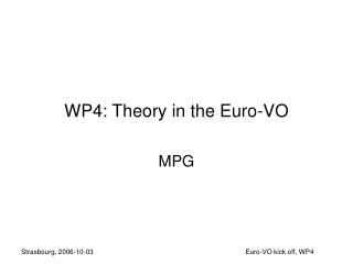 WP4: Theory in the Euro-VO