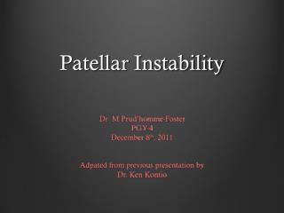 Patellar Instability