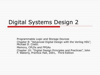 Digital Systems Design 2