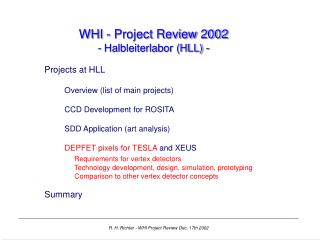 WHI - Project Review 2002 - Halbleiterlabor (HLL) -