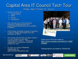 Capital Area IT Council Tech Tour Friday, April 15 from 12 – 6 p.m.