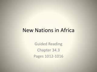 New Nations in Africa