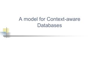 A model for Context-aware Databases