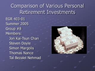 Comparison of Various Personal Retirement Investments