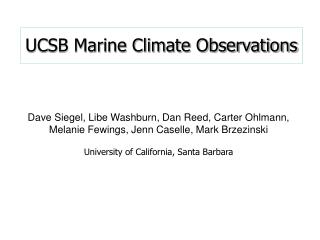 UCSB Marine Climate Observations