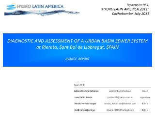 DIAGNOSTIC AND ASSESSMENT OF A URBAN BASIN SEWER SYSTEM at Riereta, Sant Boi de Llobregat, SPAIN