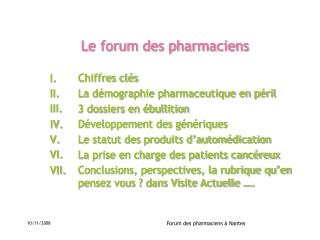 Le forum des pharmaciens