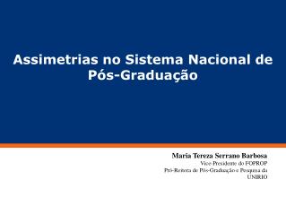 Assimetrias no Sistema Nacional de Pós-Graduação