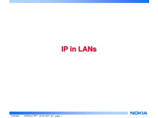 IP in LANs