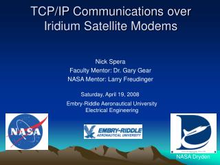 TCP/IP Communications over Iridium Satellite Modems