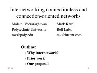 Internetworking connectionless and connection-oriented networks