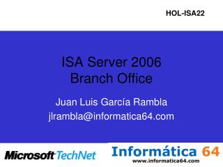 ISA Server 2006 Branch Office
