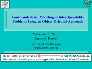 Constraint-Based Modeling of InterOperability Problems Using an Object-Oriented Approach