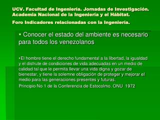 Conocer el estado del ambiente es necesario para todos los venezolanos