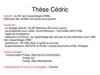 Thèse Cédric