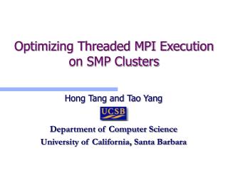 Optimizing Threaded MPI Execution on SMP Clusters