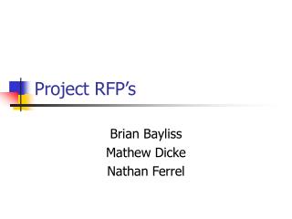 Project RFP’s