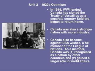 Unit 2 – 1920s Optimism
