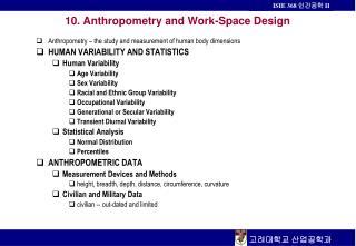 10. Anthropometry and Work-Space Design