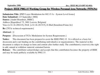 Project: IEEE P802.15 Working Group for Wireless Personal Area Networks (WPANs)