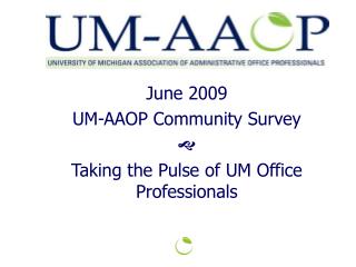 June 2009 UM-AAOP Community Survey  Taking the Pulse of UM Office Professionals