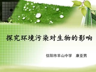 探究环境污染对生物的影响