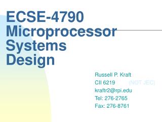 ECSE-4790 Microprocessor Systems Design