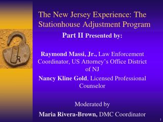 The New Jersey Experience: The Stationhouse Adjustment Program