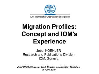 Migration Profiles: Concept and IOM’s Experience