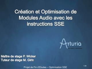 Création et Optimisation de Modules Audio avec les instructions SSE