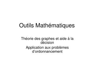 Outils Mathématiques