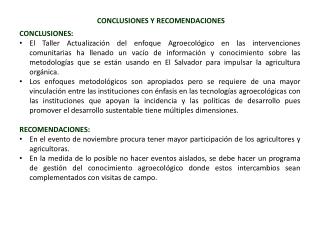 CONCLUSIONES Y RECOMENDACIONES