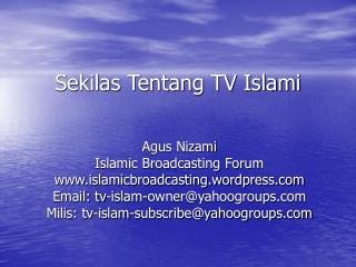 Sekilas Tentang TV Islami