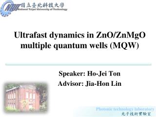 Ultrafast dynamics in ZnO/ZnMgO multiple quantum wells (MQW)