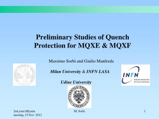 Preliminary Studies of Quench Protection for MQXE &amp; MQXF