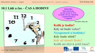 10.1 Lidé a čas – ČAS A HODINY