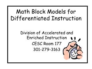 Math Block Models for Differentiated Instruction