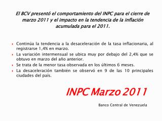 INPC Marzo 2011