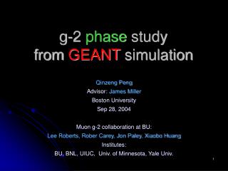 g-2 phase study from GEANT simulation