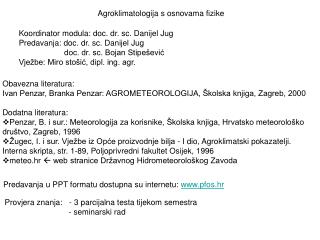 Agroklimatologija s osnovama fizike