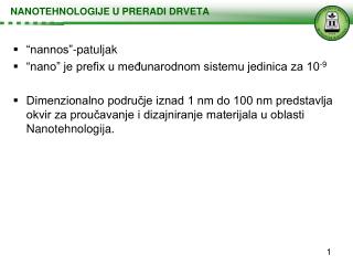 NANOTEHNOLOGIJE U PRERADI DRVETA