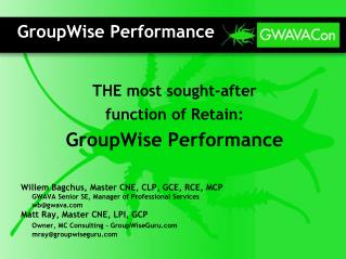 GroupWise Performance