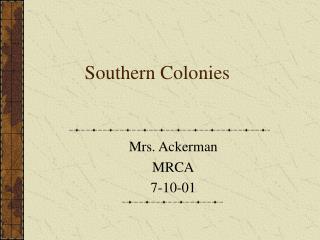 Southern Colonies